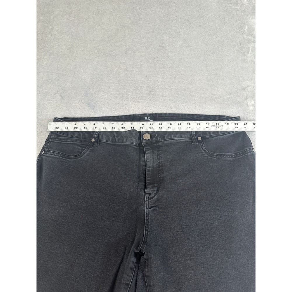 1822 Denim Womens Plus Size 24W Black Skinny Ankle Jeans Stretch Cropped Pants - Picture 4 of 10